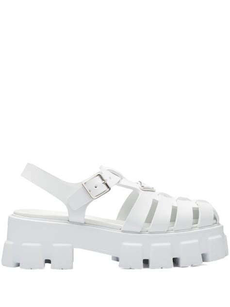 white prada sandals women's.